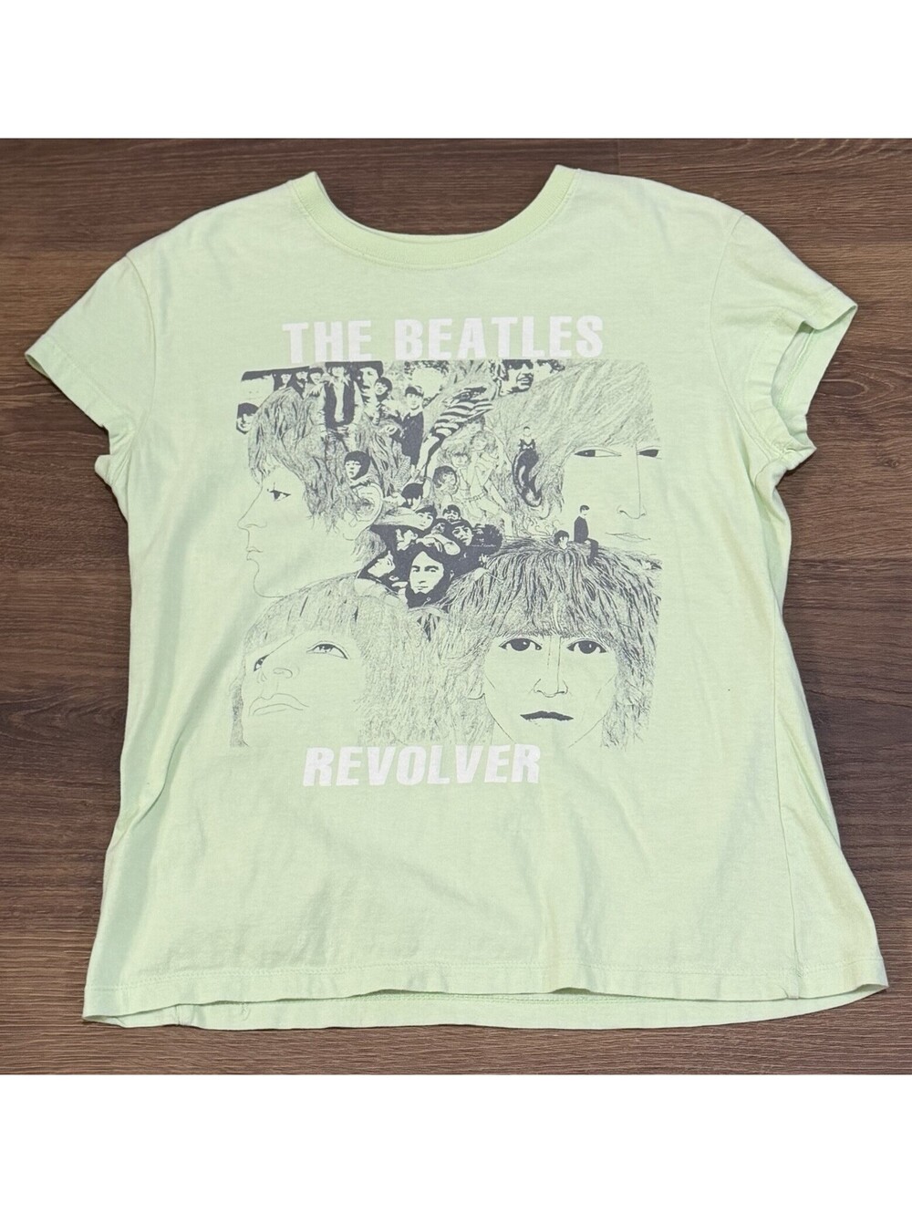The Beatles Revolver Graphic T-Shirt Green Women’s XL #15A